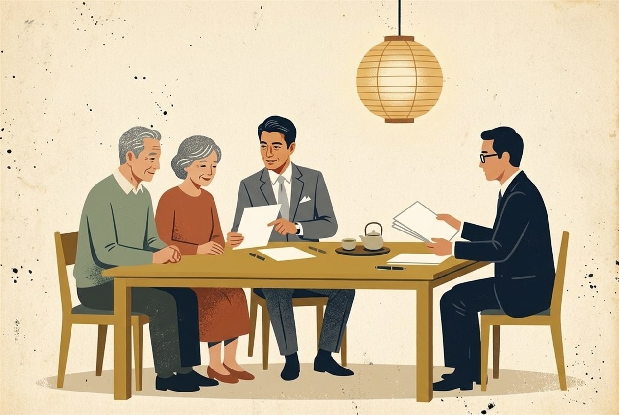 専門家との打合せに同席し、提案を分かりやすく解説する様子